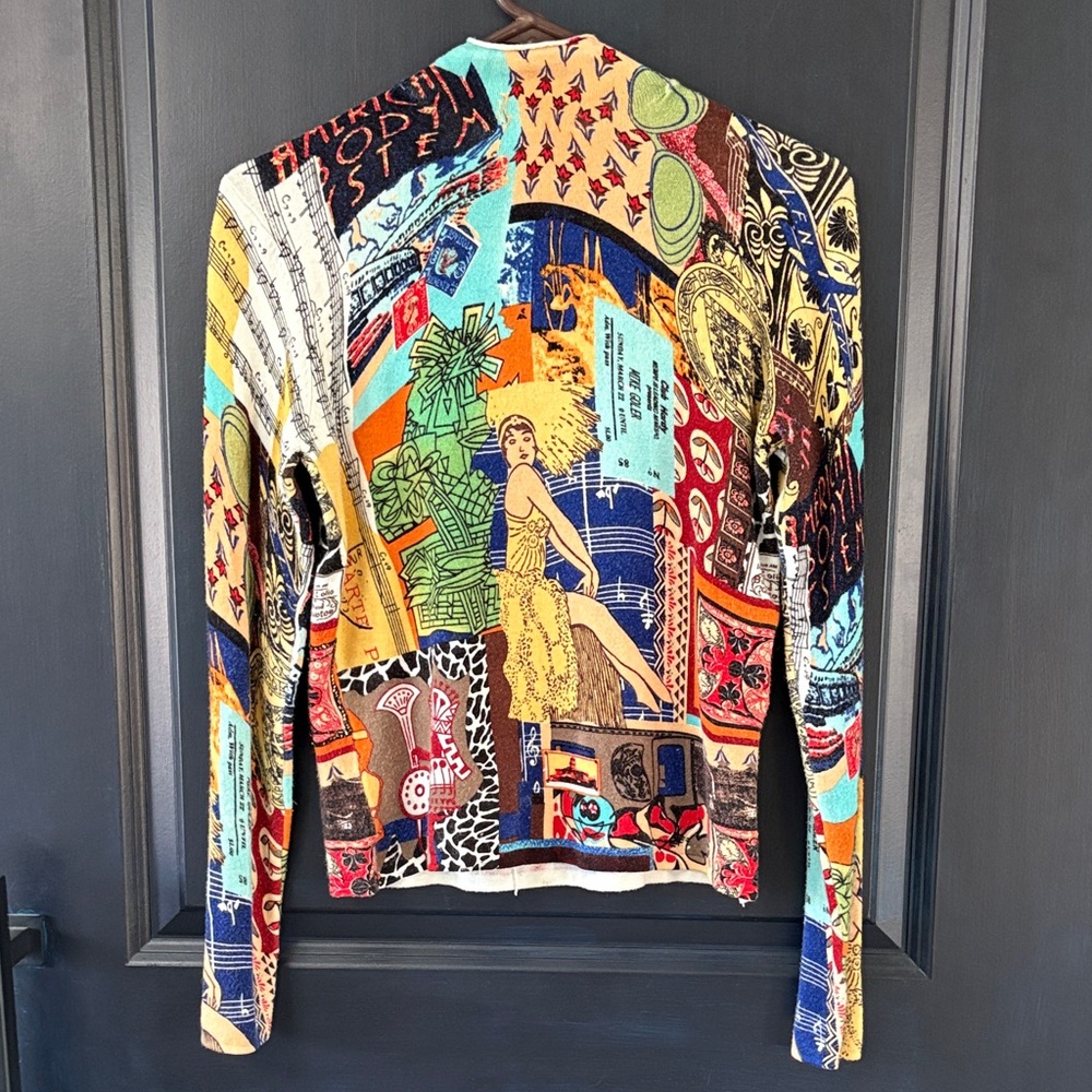 Vintage Alberto Makali Multicolor Graphic Women's Sweater With Sequins Artsy - Picture 9 of 9